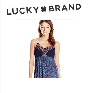 Lucky Brand Chemise Style Dress Navy Blue